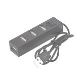 Хаб RS021 4 порти USB 2.0 з вимикачем, 4 порти USB 2.0; довжина кабелю 0,5м, чорний, (Блистер),
   [China]