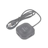 Хаб VEGGIEG V-U2406 USB 1м, чорний, 4 порти USB 2.0, підтримка зовнішнього живлення microUSB 5V/2A, (Блистер),
   [China]