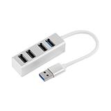Хаб 4 порта USB 3.0, серебристый