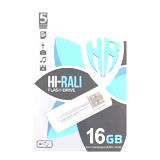 USB флешка Hi-Rali 16Гб Corsair series, сіра, USB 2.0; 55×18×8мм, пластик, (Блістер),
   [Hi-Rali]