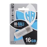 USB флешка Hi-Rali 16Гб Corsair series, сіра, USB 2.0; 55×18×8мм, пластик, (Блістер),
   [Hi-Rali]