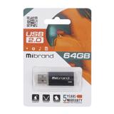 USB флешка Mibrand Cougar 64Гб, чорна, USB 2.0; 57×18×8мм, пластик, (Блістер),
   [Mibrand]