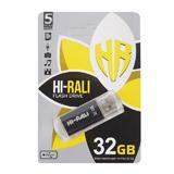 USB флешка Hi-Rali 32Гб Corsair series, чорна, USB 2.0; 55×18×8мм, пластик, (Блістер),
   [Hi-Rali]