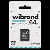 Карта памяти Wibrand microSDHC 64GB + адаптер SD