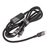 Кабель Hoco U139 2в1 Type-C на Type-C / Type-C PD 100W 1.2 м чёрный
